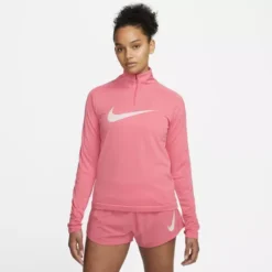 Chamarra De Running Cierre 1/4 De Mujer Nike Dri-fit Swoosh